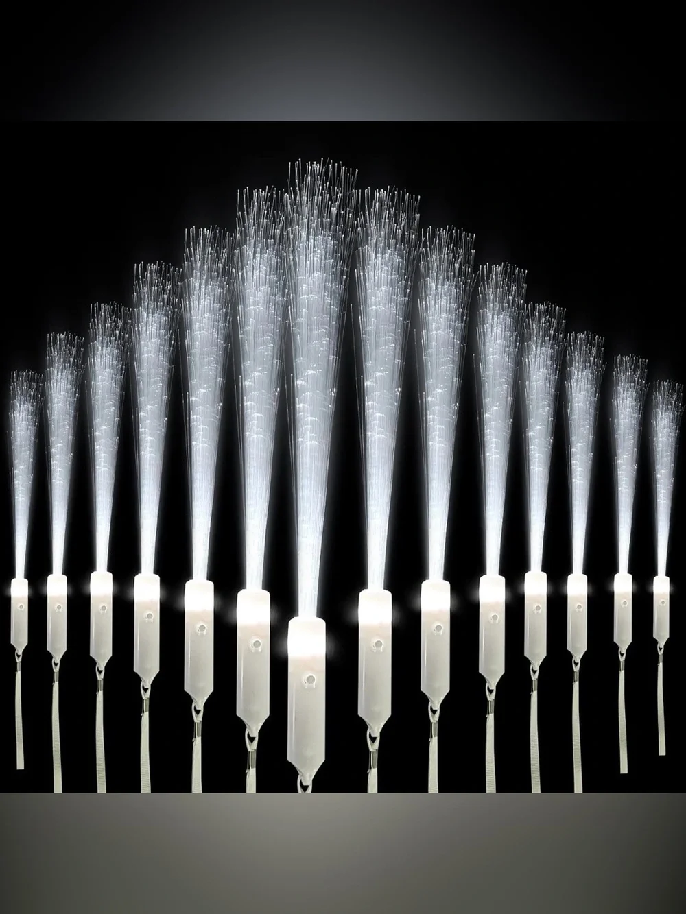 24 PCS Glow Party Favors- White LED Fiber Optic Wands- 3 Flashing Modes